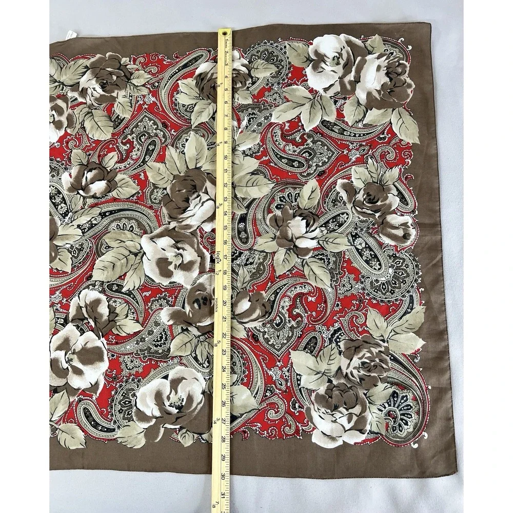 Vintage Made In‎ Italy Scarf Polyester Floral Multicolor 30